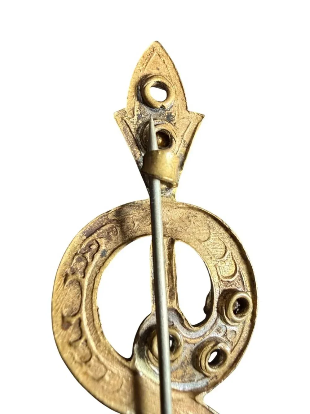 Vintage Costume Rhinestone Sash Brooch Buckle Style Serpentine Arrow Infinity